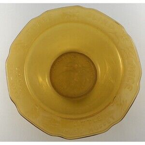 Vintage Nursery Rhymes Collectible Bowl Tiara Amber Glass Mother Goose